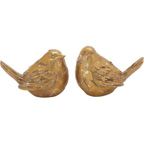 Deco 79 Polystone Bird Decorative Sculpture Home Decor Statues, Set of 3 Accent Figurines 7"W, 6"H, Multi Colored