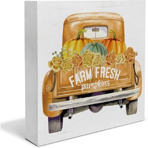 Fall Decor - Fall Kitchen Decorations Pumpkin Spice Sweater Weather Wooden Sign Home Shelf Desk Decor 5 X 5 Inches