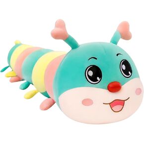 GREUS 43.3 Inches Giant Caterpillar Stuffed Animal Caterpillar Plush Cuddle Toys Long Caterpillar Hugging Pillow Plushies Body Pillow Cute Caterpillar Doll Birthday Gift for Kids Girls Girlfriend