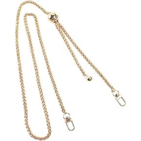 Framendino, Purse Chain Strap, 41-51 Inch Adjustable Shoulder Cross Body Chain Strap Gold Replacement Chain Strap with Metal Buckles for Women (Light Gold)