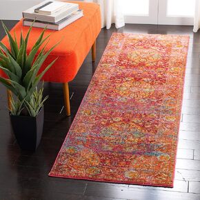 SAFAVIEH Luxor Collection Runner Rug - 2'2" x 7', Fuchsia & Gold, Handmade Boho Chic, Ideal for High Traffic Areas in Living Room, Bedroom (LUX318R)