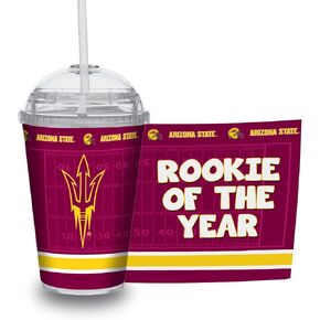 كوب أكريليك من Rico Industries NCAA Rookie of the Year بوزن 12oz، كوب مزدوج الجدار للشباب مرخص رسميًا مع ماصة دوامية