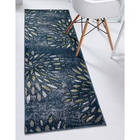 Unique Loom Sumter Collection Area Rug - Rhett (2' 7" x 10' Runner, Navy Blue/ Ivory)
