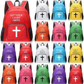 16 Pack Christian Gifts Backpacks 17" Bible Verse Backpack Bulk Inspirational Religious Gift for School Students