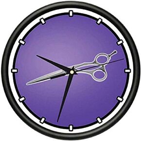 SignMission Beagle Scissors Wall Clock Hair Salon Cutter Pole Gift