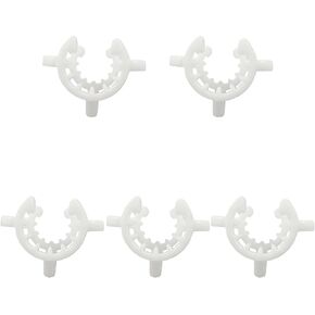 5 PCS 10mm Lab Joint Clips - Lab Keck Clamps Joint Lab Accessory for Glass Standard Conical Interface Clip Ground Glass Joint - White