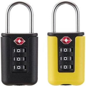 Andy's Orchids 2PACK TSA Luggage Combination Lock,Password Changeable Lock,3 Digit Combination Padlock Codes for Travel Bag, Suit Case,Lockers(Black,Yellow)