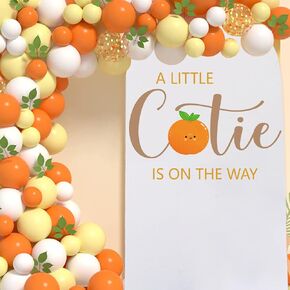 A Little Cutie Is On The Way Baby Shower Decal for Balloon Arch Peel and Stick -A little Cutie Is On The Way Decorations,Cutie on the way Baby Shower Stickers for Backdrop,Gender Reveal Party Supplies