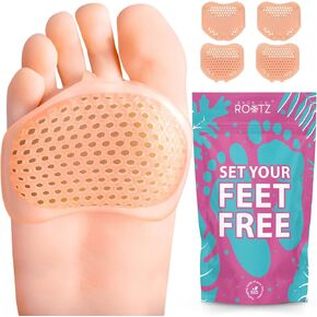 4X Metatarsal Pads for Women and Men - Ball of Foot Cushions for Women, Soft Gel Foot Pads for Pain Relief, Metatarsalgia Relief, Morton's Neuroma Relief - Waterproof, Reusable, Medical Grade, 2 pairs