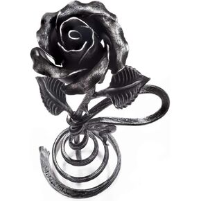 Hand Forged Metal Rose - Iron Anniversary Flower with Decorative Stand - 6th/11th Year Wedding Gift for Her