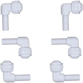White Push to Connect Plug In Elbow (6, Tube OD 5/16 in. to Stem OD 5/16 in.)
