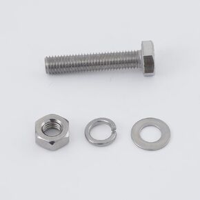 LESHAN 5 Pcs M10-1.5 * 16MM Hex Head Screw Bolt - AISI 304 Stainless Steel (18-8), Full Thread, Plain Finish