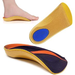 Arch Support Insoles, RooRuns 3/4 Orthotic Inserts with Cushion for Plantar Fasciitis, Flat Feet, Over-Pronation, Heel Pain Relief