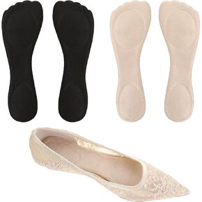 High Heel Inserts for Women, 2 Pairs High Heel Comfort Pads Sponge Dress Shoe Inserts Pads Invisible 3/4 Cushion Insoles Adhesive Gel Sole Arch Support Insoles for Women Girls High Heels Sandals Shoes