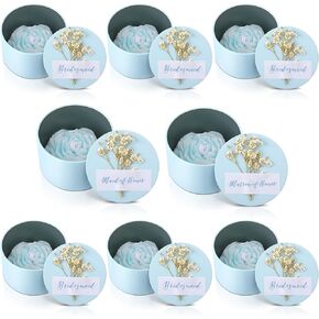 MTLEE 8 Sets Bridesmaid Candles Bridesmaid Proposal Gifts Wedding Bridal Party Favors Small Scented Soy Wax Candles Set Wedding Favors for Guests Bridal Shower Wedding Birthday Women Gifts (Green)