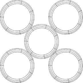Tatuo 5 Pieces Metal Wreath Frame Ring Round DIY Macrame Floral Crafts Wire Wreath Form Christmas Decoration Door Craft (Deep Green, 14 Inch)