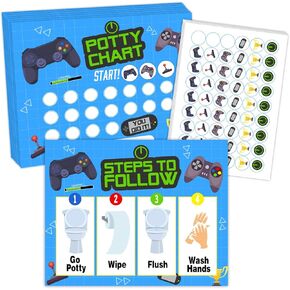 Excavator Potty Training Chart with Stickers for Toddlers Boys & Girls, Step to Follow, Construction Truck Toilet Training Routine Chart Including Potty Training Chart, Instruction, Stickers - 03