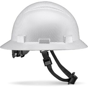 Acerpal Comfortable, Durable Full Brim Hard Hat, Adjustable Fit, Modern Design, Non-Vented Classic Black Carbon Fiber Design Matte OSHA construction approved, 6-Point Suspension, casco de construccion