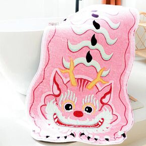 Modern Abstract Pink Cute Dragon Rug Non Slip Washable Kitchen Mats Cute Cartoon Animal Runner Aesthetic Decor Carpet Soft Throw Area Rugs for Kids Bedroom,Living Room,Hallway,Bedside 23" x 47"