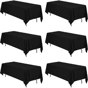 BRILLMAX 6 Pack Ivory Tablecloths for 6 Foot Rectangle Tables 60 x 102 Inch - 6ft Rectangular Bulk Linen Polyester Fabric Washable Long Clothes for Wedding Reception Banquet Party Buffet Restaurant