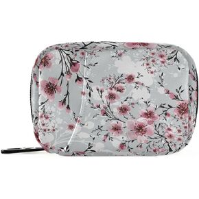 Naanle Pill Case Flower Birds Pill Box 7 Day Pill Case Bag Travel Pill Organizer Bag with Zipper Portable Weekly Case Compact Size for Vitamin Supplement Holder