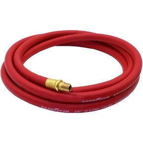 Goodyear 10 ft x 3/8" Red Rubber Air Hose 250 PSI - Made in USA