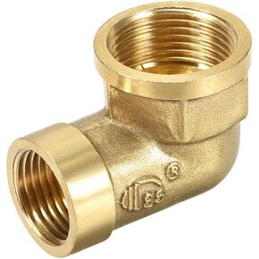 uxcell Brass Pipe Fitting 90 Degree Street Elbow 1/2 NPT Female X 3/4 NPT Female