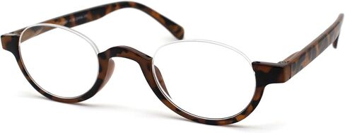 SA106 Bottom Half Plastic Rim Round Oval Powered Reading Glasses in Saudi Arabia