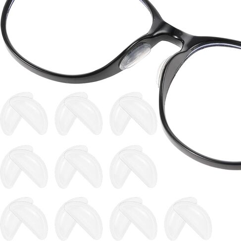 10 Pairs of Eyeglass Nose Pads, Silicone Nose Pads Soft Silicone Self Adhesive Glasses Nose Pad Anti-Slip Soft Nose Protector for Full Plastic Frames (Transparent) in Saudi Arabia
