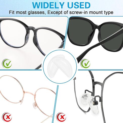 10 Pairs of Eyeglass Nose Pads, Silicone Nose Pads Soft Silicone Self Adhesive Glasses Nose Pad Anti-Slip Soft Nose Protector for Full Plastic Frames (Transparent) in Saudi Arabia