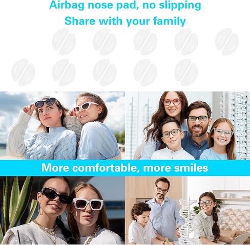 10 Pairs of Eyeglass Nose Pads, Silicone Nose Pads Soft Silicone Self Adhesive Glasses Nose Pad Anti-Slip Soft Nose Protector for Full Plastic Frames (Transparent) in Saudi Arabia