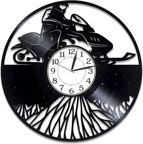 Snowmobile Birthday Gift for Boy Snowscooter Vinyl Clock 12 Inch for Man Snowmobile Original Home Decor Snowscooter Vinyl Record Wall Clock Snowmobile Handmade Products in Saudi Arabia