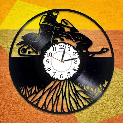 Snowmobile Birthday Gift for Boy Snowscooter Vinyl Clock 12 Inch for Man Snowmobile Original Home Decor Snowscooter Vinyl Record Wall Clock Snowmobile Handmade Products in Saudi Arabia