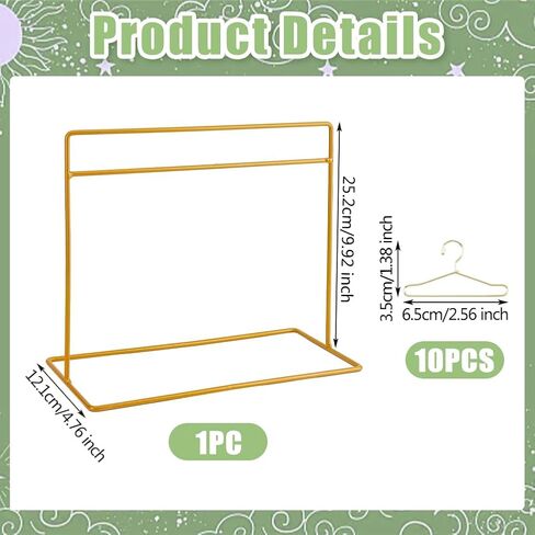 SUPERFINDINGS 1 Set Doll Garment Rack Including 1Pc 6x2.8x4.7inch Doll Clothes Storage Rack Doll Closet and 10Pcs Mini Doll Clothes Hangers Doll Wardrobe Furniture Accessories for Dollhouse Supplies in Saudi Arabia