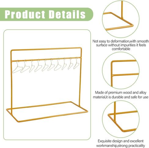 SUPERFINDINGS 1 Set Doll Garment Rack Including 1Pc 6x2.8x4.7inch Doll Clothes Storage Rack Doll Closet and 10Pcs Mini Doll Clothes Hangers Doll Wardrobe Furniture Accessories for Dollhouse Supplies in Saudi Arabia