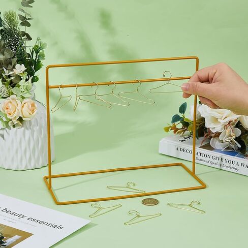 SUPERFINDINGS 1 Set Doll Garment Rack Including 1Pc 6x2.8x4.7inch Doll Clothes Storage Rack Doll Closet and 10Pcs Mini Doll Clothes Hangers Doll Wardrobe Furniture Accessories for Dollhouse Supplies in Saudi Arabia