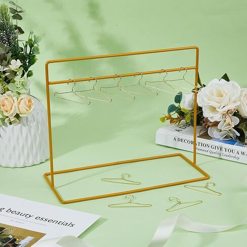 SUPERFINDINGS 1 Set Doll Garment Rack Including 1Pc 6x2.8x4.7inch Doll Clothes Storage Rack Doll Closet and 10Pcs Mini Doll Clothes Hangers Doll Wardrobe Furniture Accessories for Dollhouse Supplies in Saudi Arabia