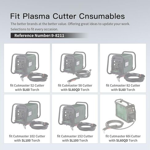 40pcs SL60 Electrode 9-8215 Tips 9-8211 Nozzle 80A for Thermal Dynamics SL60 SL100 Torch CutMaster 52 82 152 102 Plasma Cutter Consumables in Kuwait