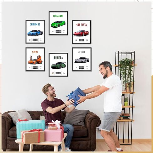 Super Car Posters for Boys Room, Canvas Car Wall Art Prints, Sports Car Poster for Men, Racing Car Room Decor for Teen Boys Bedroom, Cool Supercar Pictures for Aesthetic Decor (8x10 UNFRAMED) in Saudi Arabia