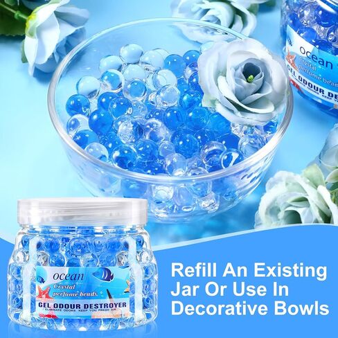 4 Pack Odor Eliminator Gel Beads, 11 Ounce Air Freshener, Eliminates Odor in Bathrooms, Cars, Boats, Rvs and Pet Areas, Bathroom Deodorizer Odor Eliminator (Sea, Lemon Aroma) in Saudi Arabia