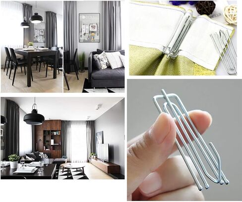 12 Yards Length Curtain Tape with 30PK Stainless Steel Curtain Pleat Hooks, 4 Prong Hooks rustproof with 3.2" Wide Curtain Heading Deep Pinch Pleat Tape. in Saudi Arabia