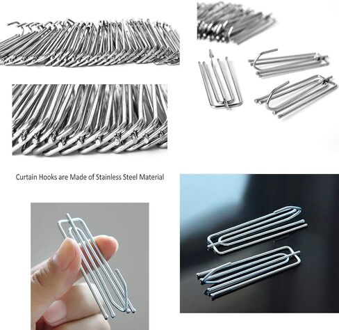 12 Yards Length Curtain Tape with 30PK Stainless Steel Curtain Pleat Hooks, 4 Prong Hooks rustproof with 3.2" Wide Curtain Heading Deep Pinch Pleat Tape. in Saudi Arabia