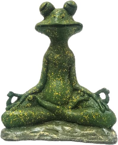 تمثال الضفدع التأملي بلمسة نهائية من الطحلب الأخضر | تمثال بوذا زين يوجا الضفدع للأماكن الداخلية وحديقة زين للديكور. in Kuwait