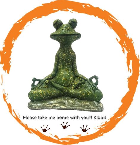 تمثال الضفدع التأملي بلمسة نهائية من الطحلب الأخضر | تمثال بوذا زين يوجا الضفدع للأماكن الداخلية وحديقة زين للديكور. in Kuwait