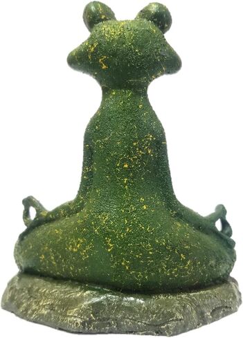 تمثال الضفدع التأملي بلمسة نهائية من الطحلب الأخضر | تمثال بوذا زين يوجا الضفدع للأماكن الداخلية وحديقة زين للديكور. in Kuwait