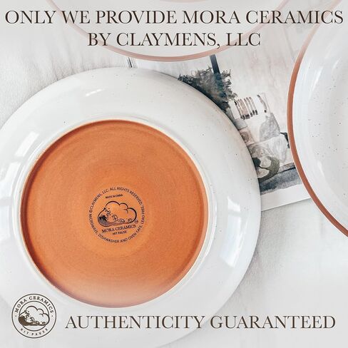 Mora Ceramic Large Pasta Bowls 30oz, Set of 4 - Serving, Salad, Dinner, etc Plate/Wide Bowl - Microwave, Oven, Dishwasher Safe Kitchen Dinnerware - Modern Porcelain Stoneware Dishes, Vanilla White in Kuwait