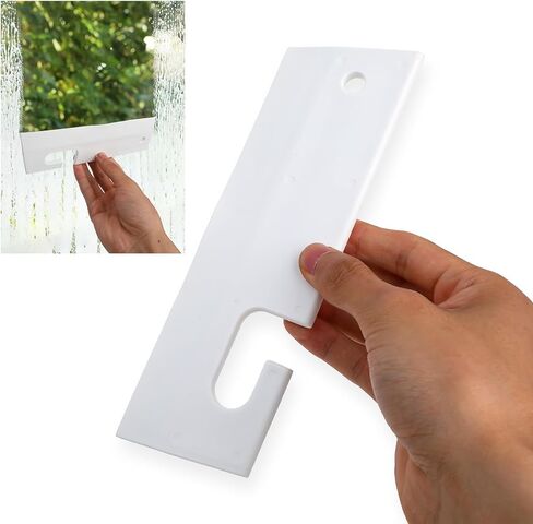 White Silicone Squeegee with Hanging Hook Mini Soft Window Squeegee Shower Small Scraper Squeegee Water Blade Glass Cleaning Squeegee for Shower Doors Mirror Kitchen Countertops Sink Car Windshield in Saudi Arabia