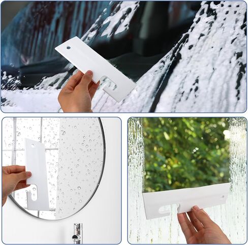 White Silicone Squeegee with Hanging Hook Mini Soft Window Squeegee Shower Small Scraper Squeegee Water Blade Glass Cleaning Squeegee for Shower Doors Mirror Kitchen Countertops Sink Car Windshield in Saudi Arabia