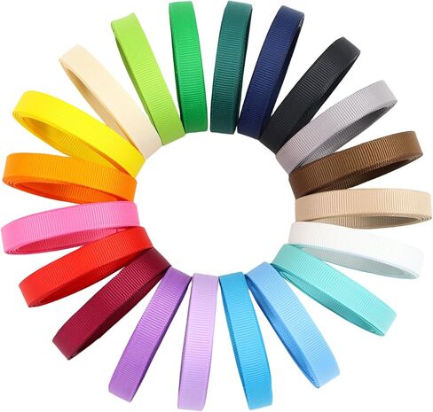 3/8 Inches Grosgrain Ribbons Fabric Ribbons, 20 Colors*2 Yards Each Total 40 Yards, Boutique Ribbons for Gifts Wrapping, DIY Bow Hair Accessories in Kuwait