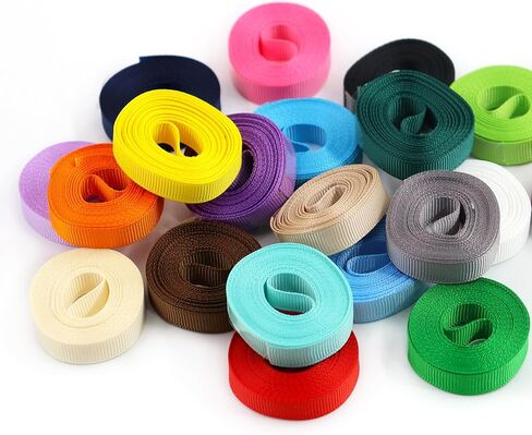 3/8 Inches Grosgrain Ribbons Fabric Ribbons, 20 Colors*2 Yards Each Total 40 Yards, Boutique Ribbons for Gifts Wrapping, DIY Bow Hair Accessories in Kuwait